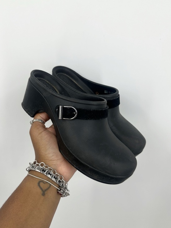 CROCS Shoes - Crocs Black Sarah Clog Mule Size Women's 7 Platforms Chunky Grunge